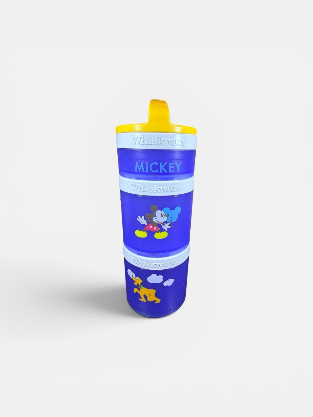 Whiskware Mickey Stackable Snack Tower - Blue with Yellow Lid